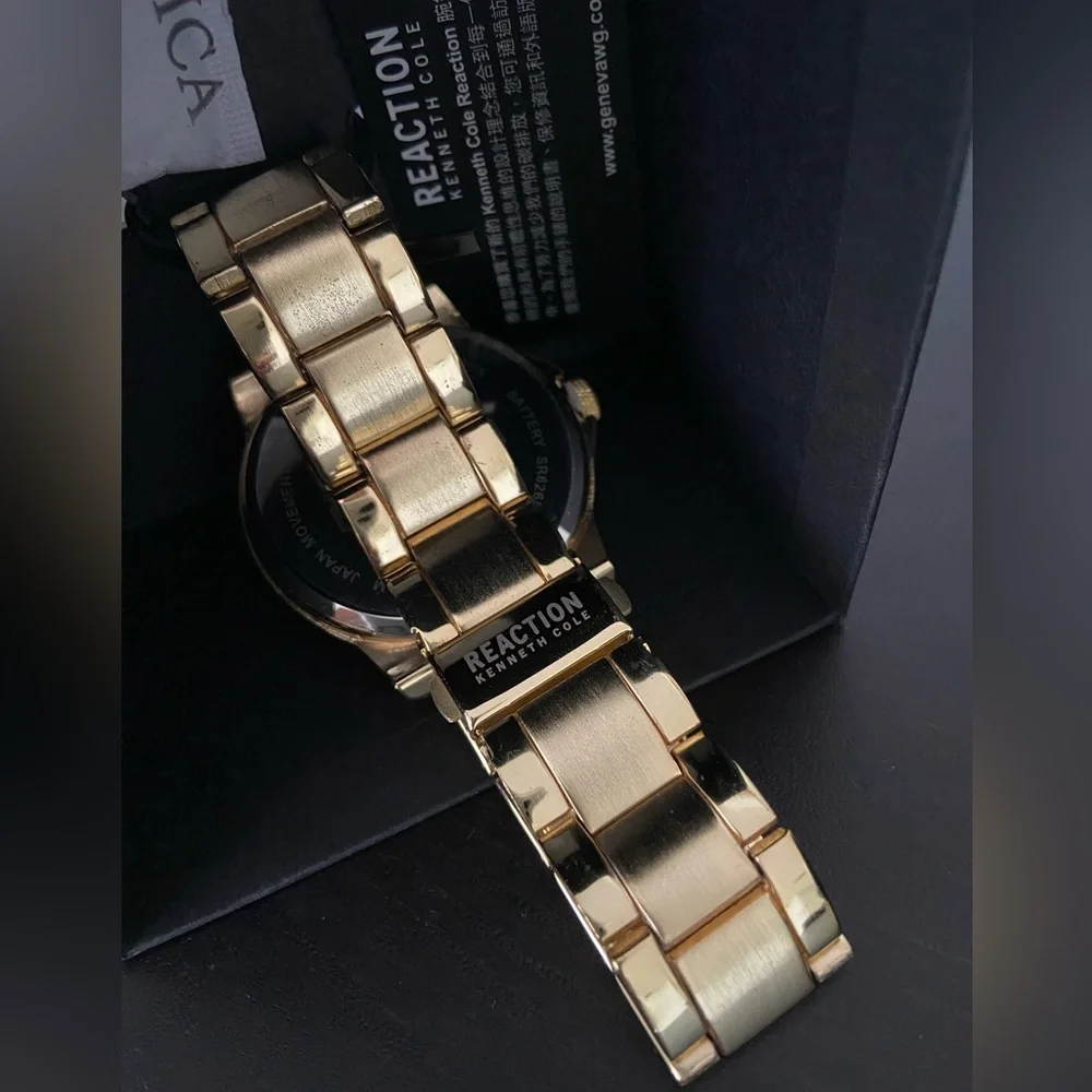 NEW Kenneth Cole Reaction Men's Champagne Dial 3 Hands Movement Watch, 4…